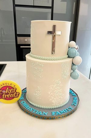 2 Tier Baptism Cake